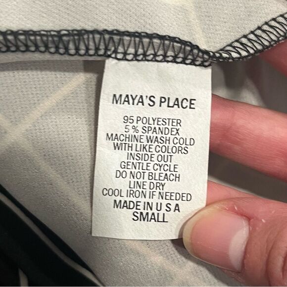 Maya’s Place Black & White Grid Pattern Midi Dress Size Small - Picture 6 of 6
